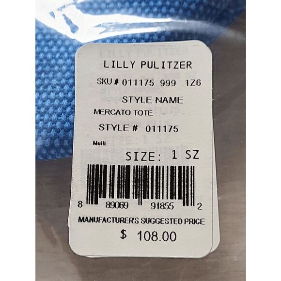 💗💙 LILLY PULITZER Mercato Washington DC Large Beach Tote NEW WITH TAGS - Picture 10 of 12